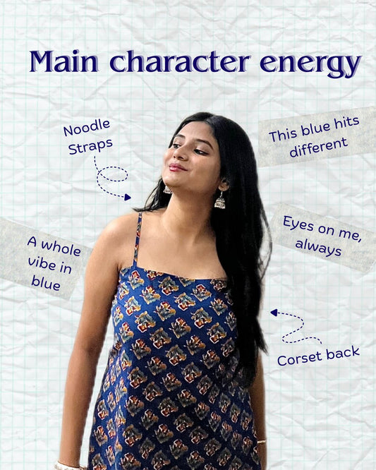 Blue noodle strap kurti