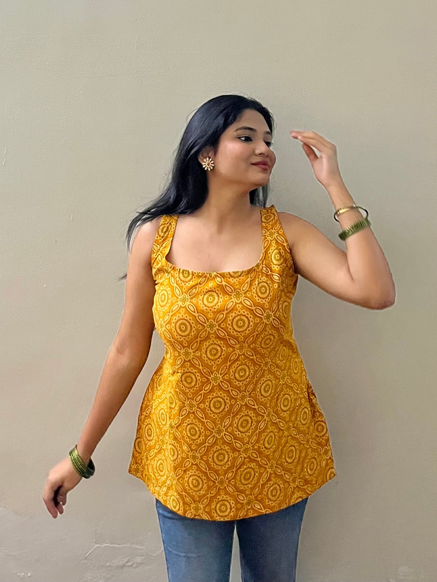 Yellow ethnic kurti